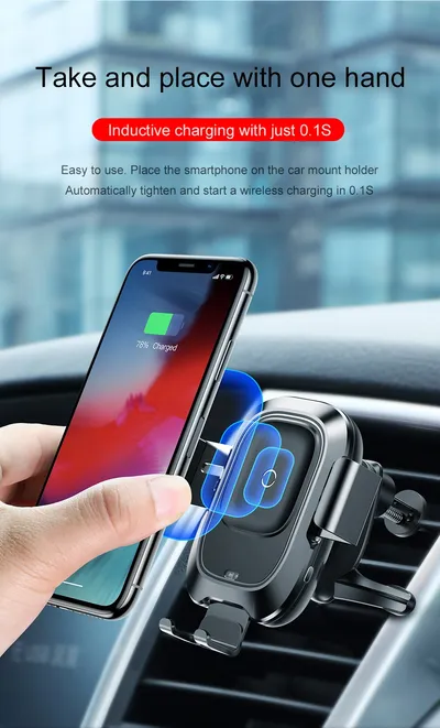 Smart car bracket wireless charging air outlet mobile charging sensor bracket