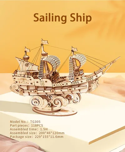Wooden Puzzle Games Boat & Ship Model Toys For Children Kids Girls Birthday Gift