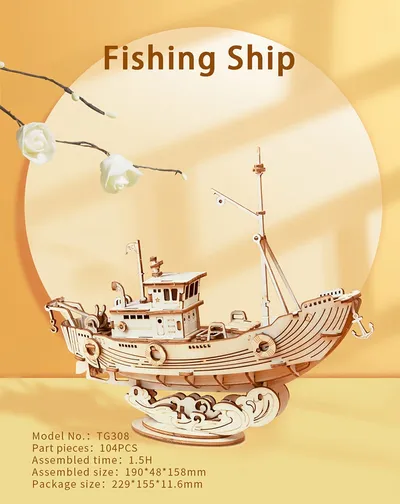 Wooden Puzzle Games Boat & Ship Model Toys For Children Kids Girls Birthday Gift