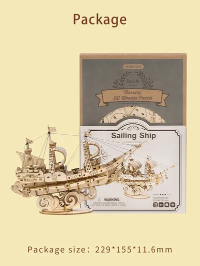 Wooden Puzzle Games Boat & Ship Model Toys For Children Kids Girls Birthday Gift