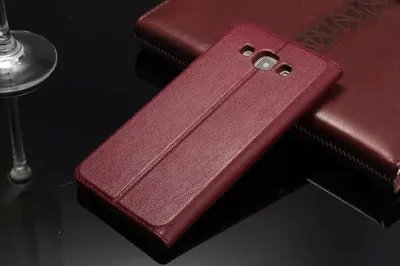 Clamshell leather phone protective leather case