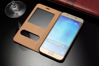 Clamshell leather phone protective leather case
