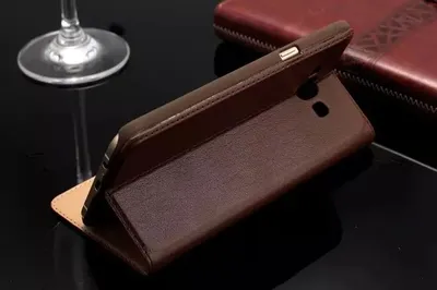 Clamshell leather phone protective leather case