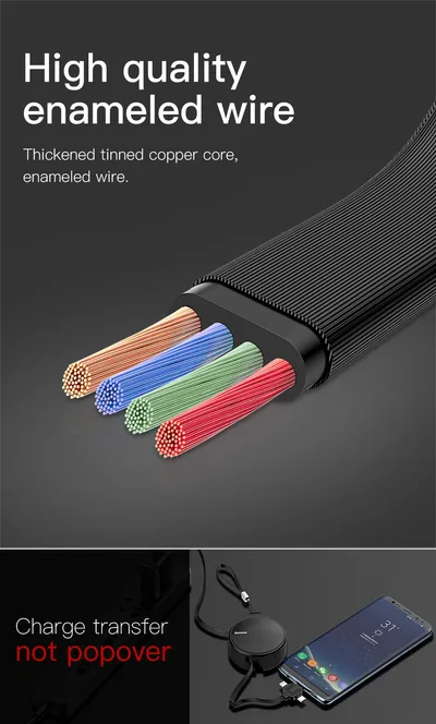 Telescopic data line three-in-one fast charging data line