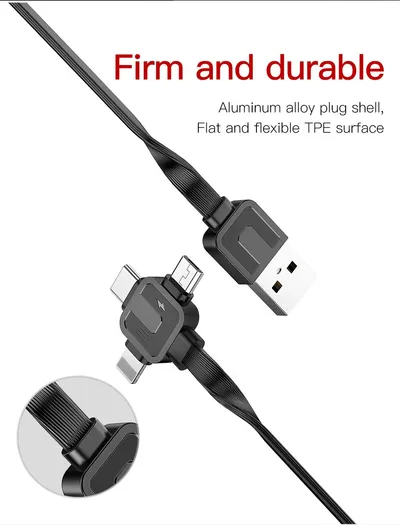 Telescopic data line three-in-one fast charging data line