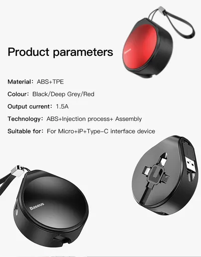 Telescopic data line three-in-one fast charging data line