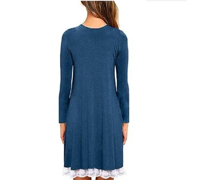 Lace panel round neck short sleeve plus size dress