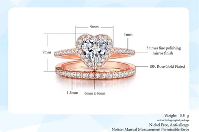 Classic women's heart-shaped ring