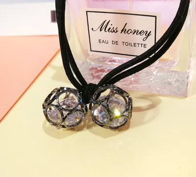 Korean version of hair accessories headdress Dongdaemun new alloy zircon hair ring hollow head rope double ball rubber band hair rope mixed batch