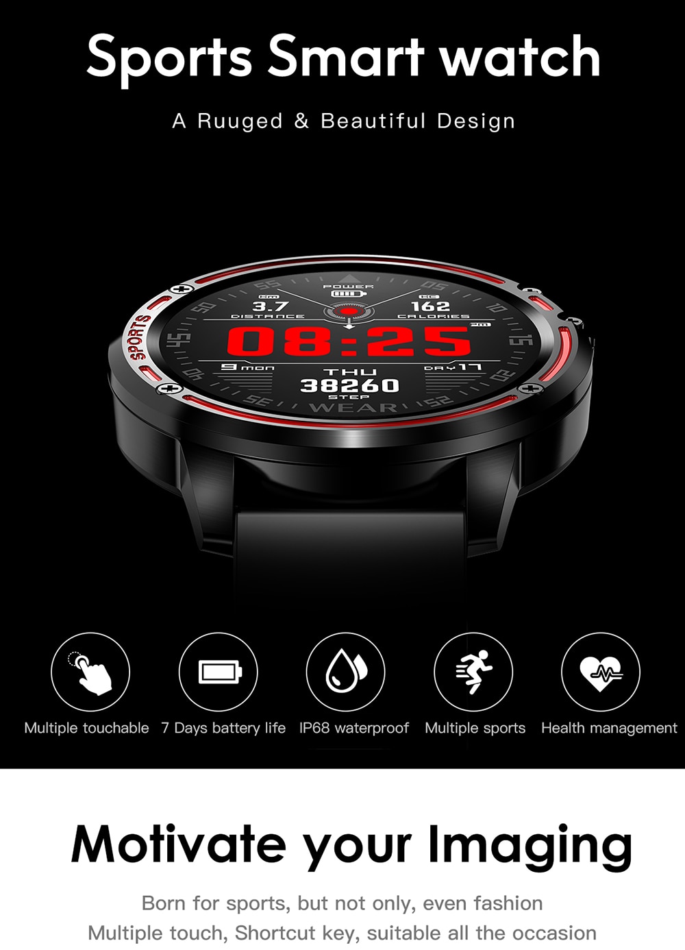 Full screen touch smart bracelet