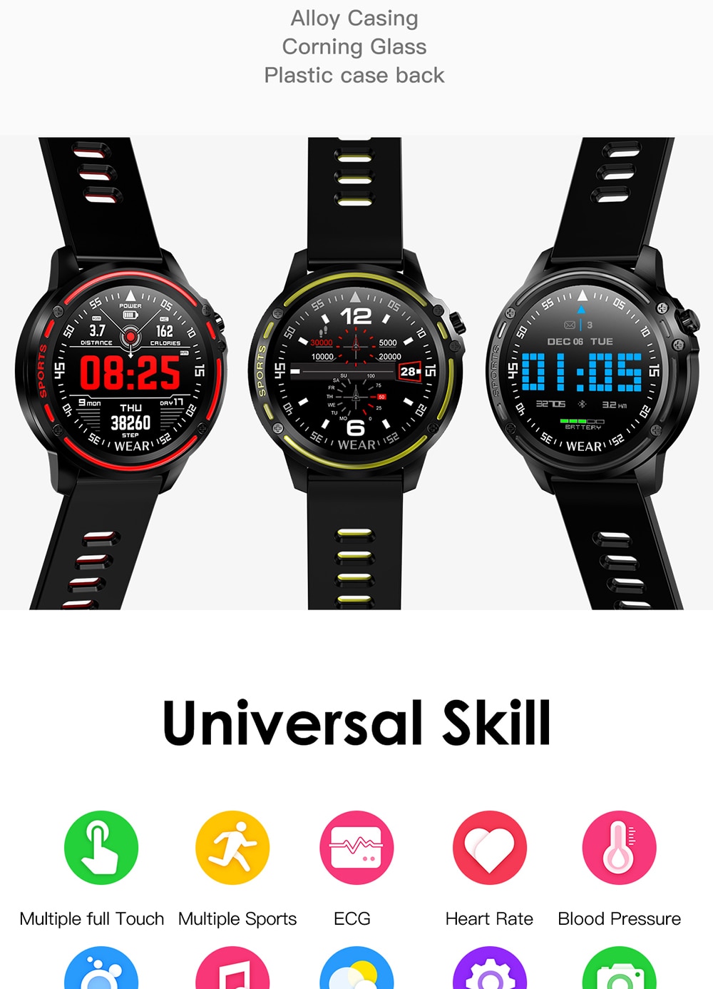 Full screen touch smart bracelet