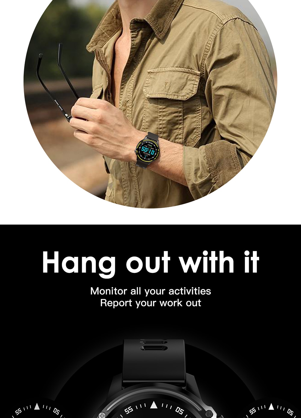 Full screen touch smart bracelet