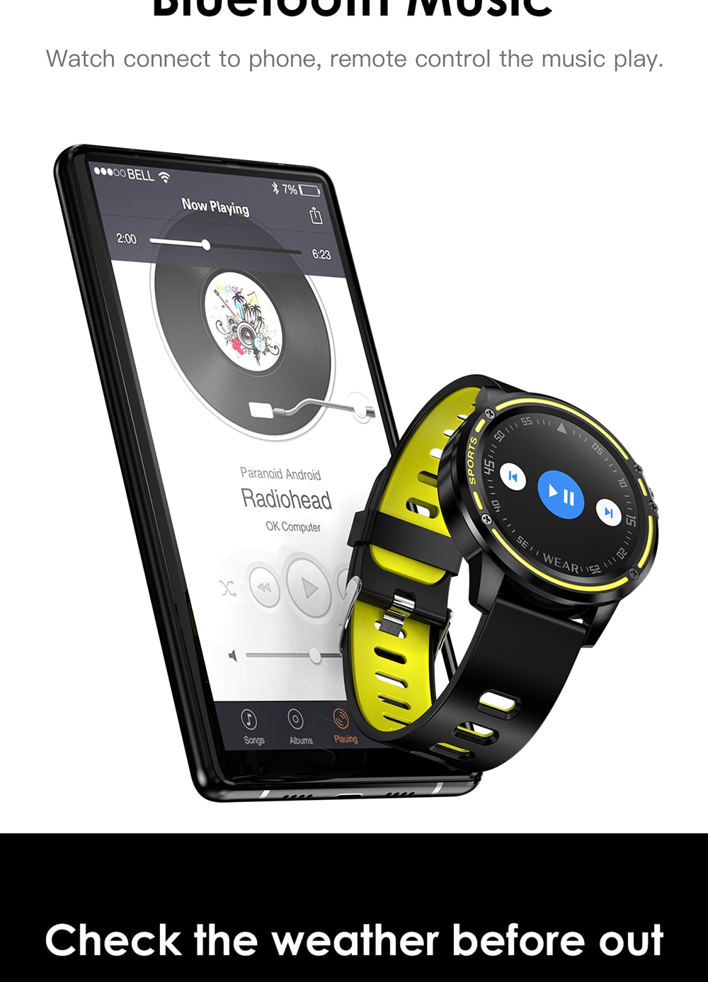 Full screen touch smart bracelet