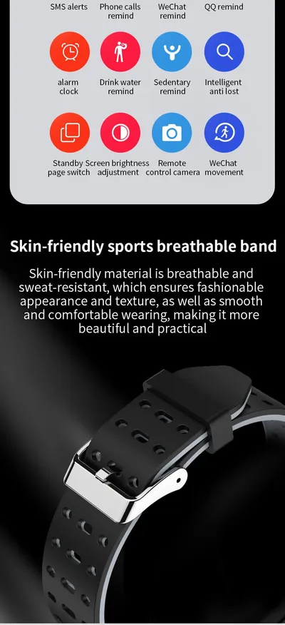 B8 + round screen smart bracelet