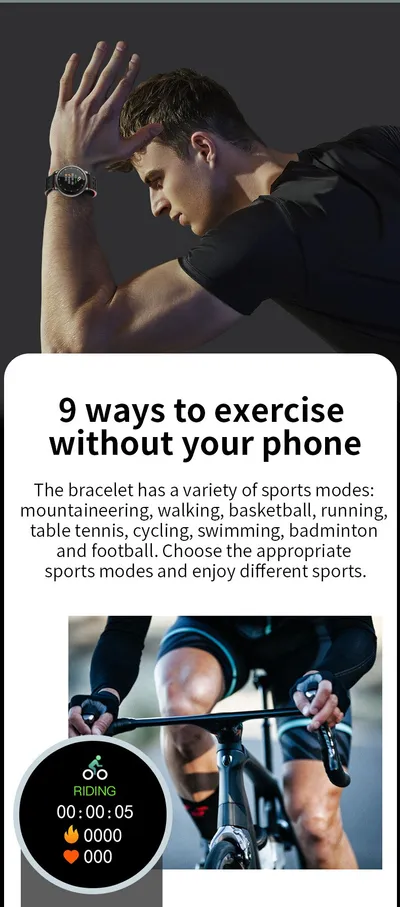 B8 + round screen smart bracelet