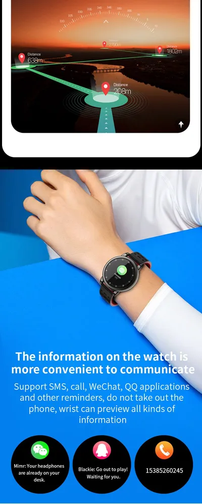 B8 + round screen smart bracelet