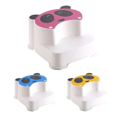 Kids Baby Double-layer Step Stool Children Boys Girls Bathroom Toddler Toilet Training Anti-Slip Footstool