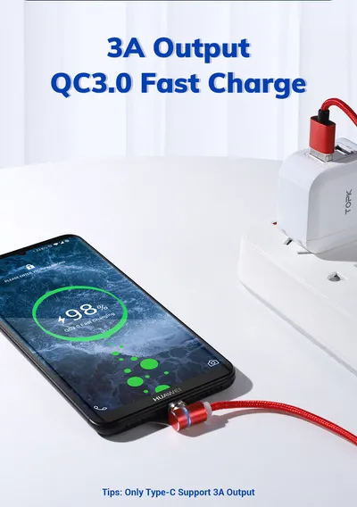 Compatible with Apple , Elbow 3A fast charge magnetic data line