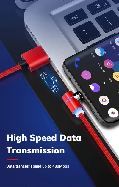 Compatible with Apple , Elbow 3A fast charge magnetic data line
