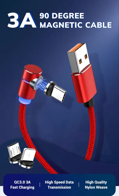 Compatible with Apple , Elbow 3A fast charge magnetic data line