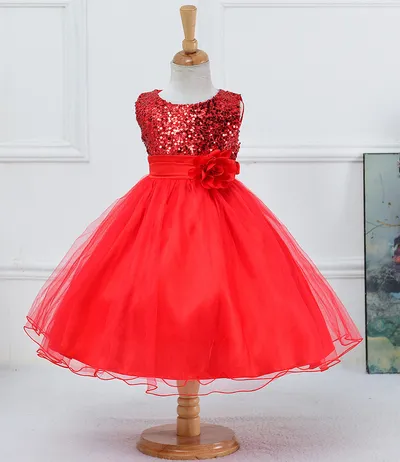 Baby Sequin Dress Flower Girl Wedding Princess Dress