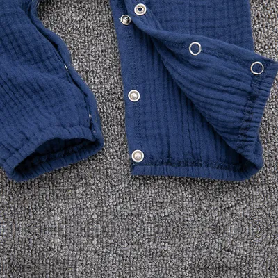 Baby Long-sleeved One-piece Cotton And Linen Romper
