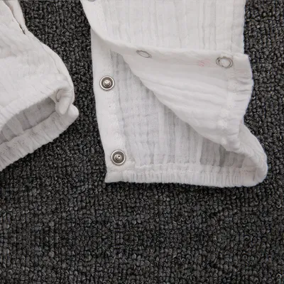 Baby Long-sleeved One-piece Cotton And Linen Romper