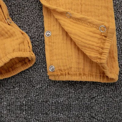 Baby Long-sleeved One-piece Cotton And Linen Romper
