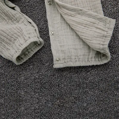 Baby Long-sleeved One-piece Cotton And Linen Romper