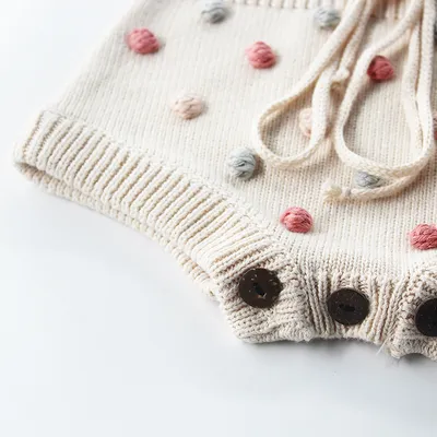 Handmade colorful hair ball baby romper romper