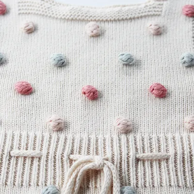 Handmade colorful hair ball baby romper romper