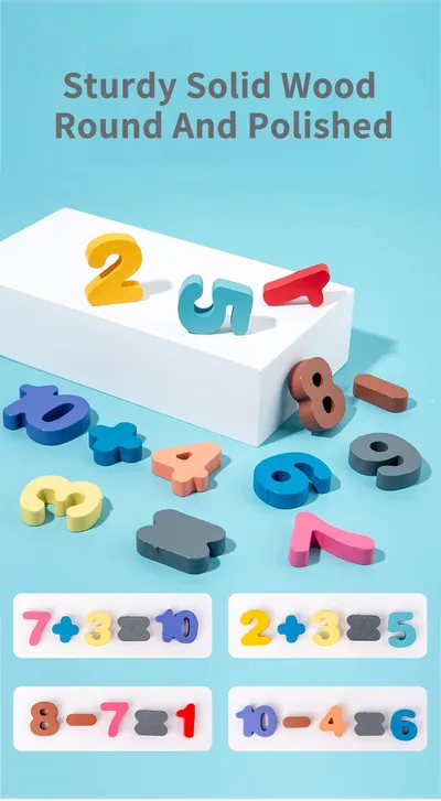 Baby Wooden Montessori Educational Toys Kids Early Learning Shape Color Math Matching Log Board Fishing Puzzle Count Number