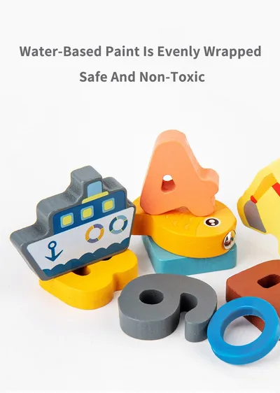 Baby Wooden Montessori Educational Toys Kids Early Learning Shape Color Math Matching Log Board Fishing Puzzle Count Number