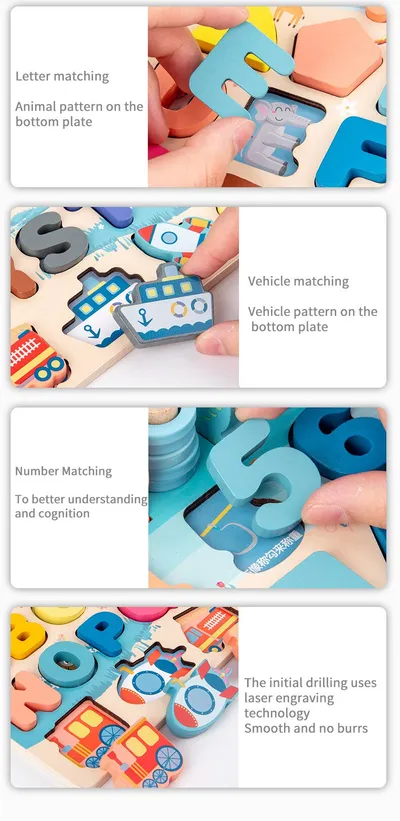 Baby Wooden Montessori Educational Toys Kids Early Learning Shape Color Math Matching Log Board Fishing Puzzle Count Number