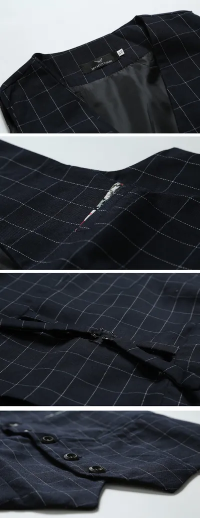 Korean Men's Formal Suit V-necked Vest