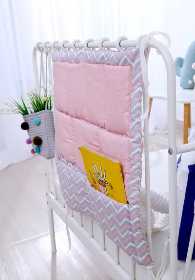 Multi Layer Cotton Crib Storage Bag, Diaper Storage Bag