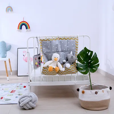 Multi Layer Cotton Crib Storage Bag, Diaper Storage Bag