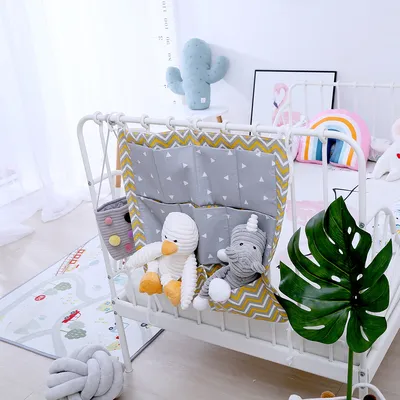 Multi Layer Cotton Crib Storage Bag, Diaper Storage Bag
