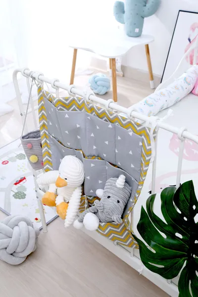 Multi Layer Cotton Crib Storage Bag, Diaper Storage Bag
