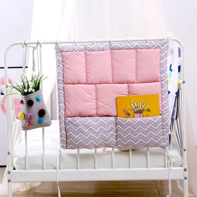 Multi Layer Cotton Crib Storage Bag, Diaper Storage Bag