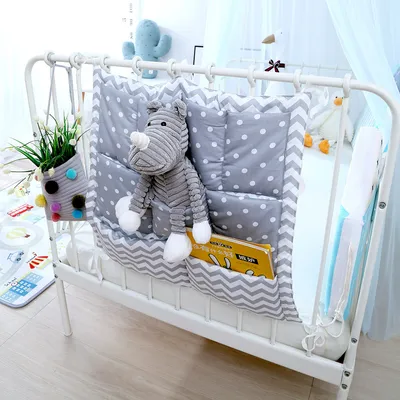 Multi Layer Cotton Crib Storage Bag, Diaper Storage Bag