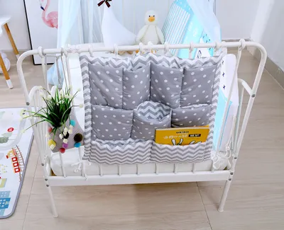Multi Layer Cotton Crib Storage Bag, Diaper Storage Bag