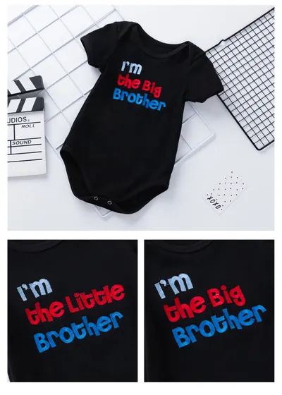 Cartoon animal alphabet black white baby romper