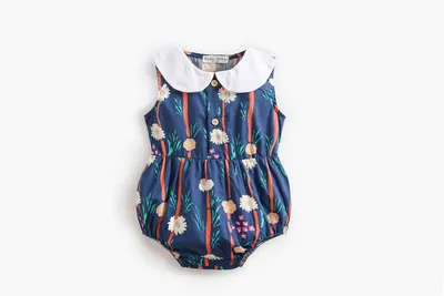 Cotton Printed Baby One-piece Doll Collar