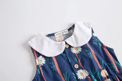 Cotton Printed Baby One-piece Doll Collar
