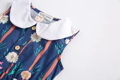 Cotton Printed Baby One-piece Doll Collar