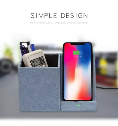 Leather Pen Holder Wireless Charger Wireless Phone Charger And Pen Holder Fast Charging Phone