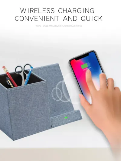 Leather Pen Holder Wireless Charger Wireless Phone Charger And Pen Holder Fast Charging Phone