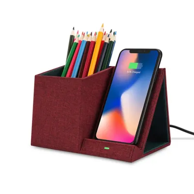 Leather Pen Holder Wireless Charger Wireless Phone Charger And Pen Holder Fast Charging Phone