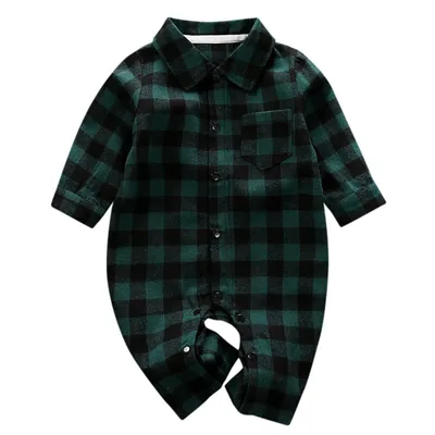 Baby striped plaid onesie